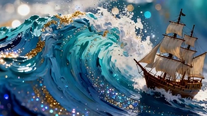海景带鱼屏