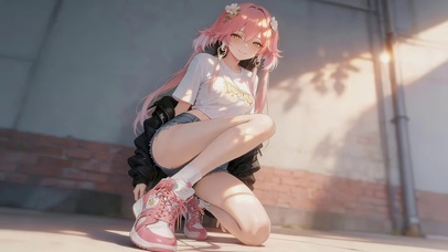 墙角长腿女孩