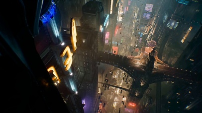 科幻赛博城市夜景