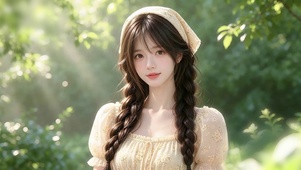 唯美森系田园风少女
