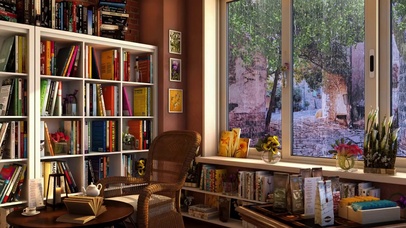 雨天舒适的图书馆