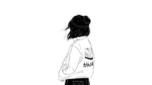 简画少女