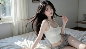 卧室清纯居家美女
