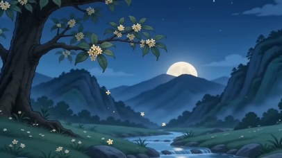 丹桂飘香月夜鸟鸣涧