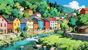 护眼五彩童话镇