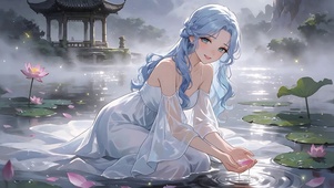 荷塘少女