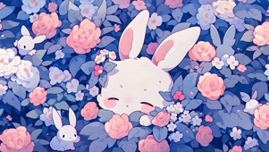 花丛兔子
