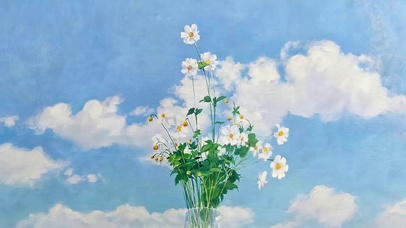 蓝天下鲜花