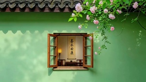 治愈诗意新中式庭院窗景