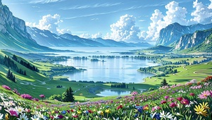 湖边