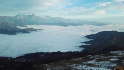4k山顶峡谷唯美云海雾凇山顶