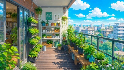 阳台盆栽