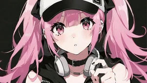 动漫美女双马尾粉毛少女可爱