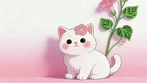 头顶小花的甜猫