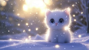 雪地小猫