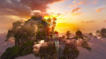 古韵黄昏云海峰峦叠嶂