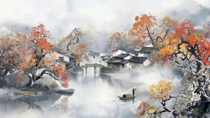 深秋霜景