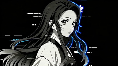 黑白赛博故障祢豆子