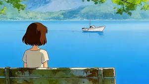 女孩欣赏风景双屏