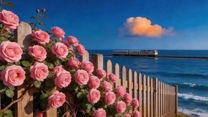 海畔花影里的风