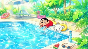 小新和小白的泳池夏天