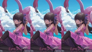 自制：粉红少女和火烈鸟