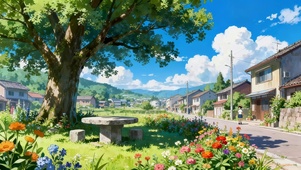 夏日的小镇