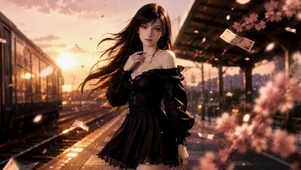 樱花站台少女