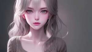 银发治愈清纯美少女