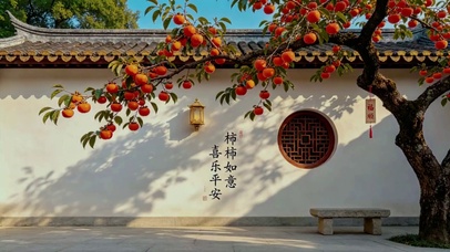 新中式橙红柿子