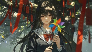许愿树下女孩