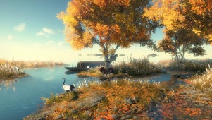 秋日红叶湖