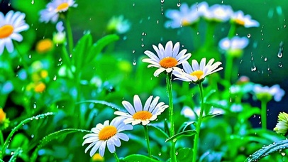 治愈雏菊小雨4K