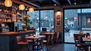 【雨景】下雨天的咖啡馆