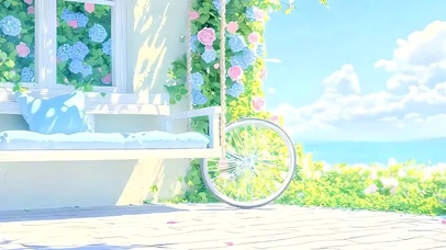 护眼树木海景带鱼屏