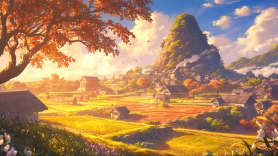 静谧秋日田园乡村