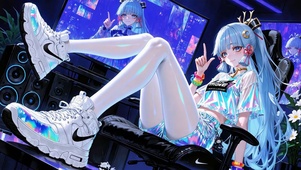 潮酷电竞炫彩少女-神里绫华