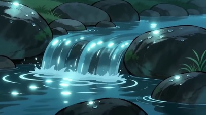 溪流竹林流光