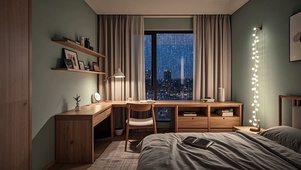 【雨景】夜雨中的房间