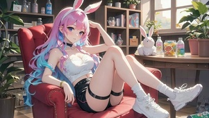 兔耳二次元美少女