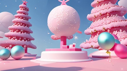 粉色圣诞树礼物