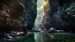 山中河流