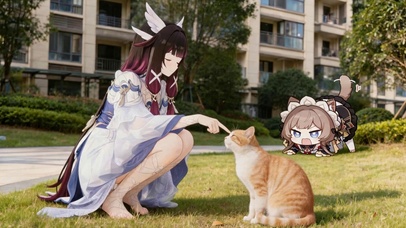 哥伦比娅逗猫