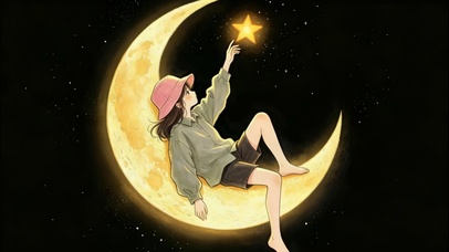 情侣壁纸 | 摘星星的女孩