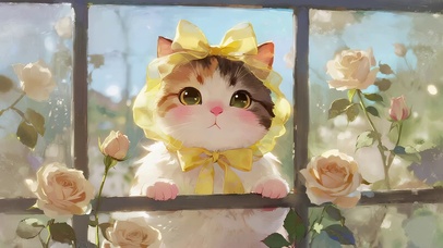 可爱窗外的猫咪