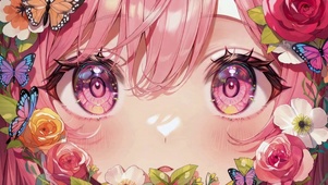 花蝴蝶少女插画