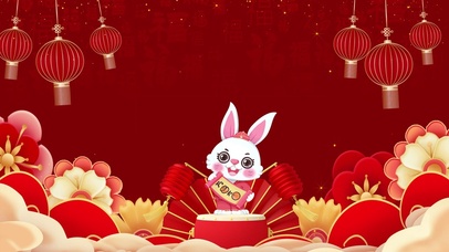 兔年兔子2023新年红色喜庆