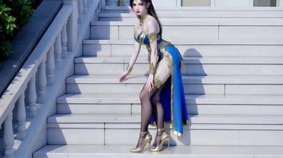 在长廊轻舞的国漫美女