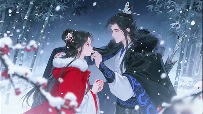 久别梅林相惜相依的古风情侣