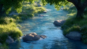 小河流水